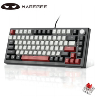 MageGee SKY 81 gaming keyboard，Wired backlit Mechanical keyboard，81 keys Hot swappable keyboard，Three-color assembled mechanical
