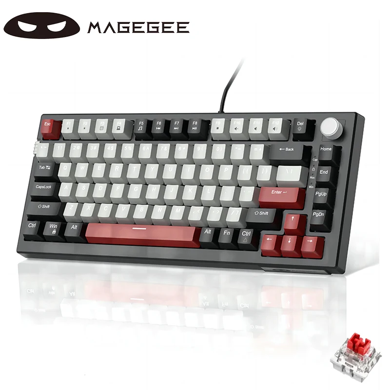 magegee sky 81 wired backlit gaming keyboard teclado hot swappable tres cores montados teclado mecanico 81 chaves 01