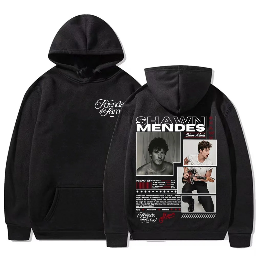 مغني الراب شون مينديز ألبوم جولة 2025 ميرش هوديس خريف/شتاء جديد للرجال موضة الهيب هوب الشرير جودة عالية مريحة البلوز #1