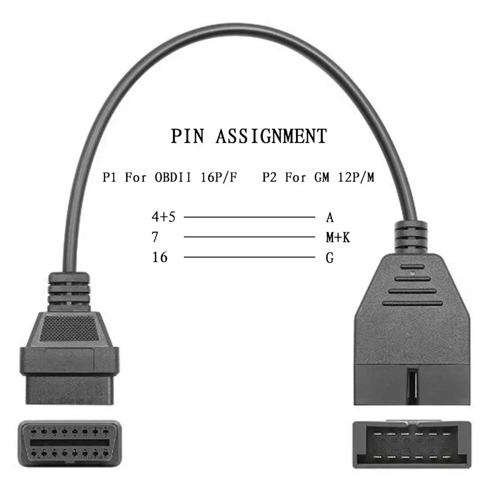 OBD 2 OBD2 Connector for GM 12 Pin Adapter to 16Pin Female Diagnostic Cable 12Pin Male Plug for GM Dawoo Vehicles Auto Scanner