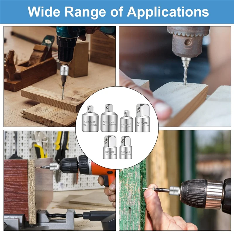 

A20F-адаптер для торцевых ключей, набор адаптеров из 6 предметов, набор адаптеров для торцевых ключей, набор адаптеров для трещок, торцевых ключей, гайковые трещотки