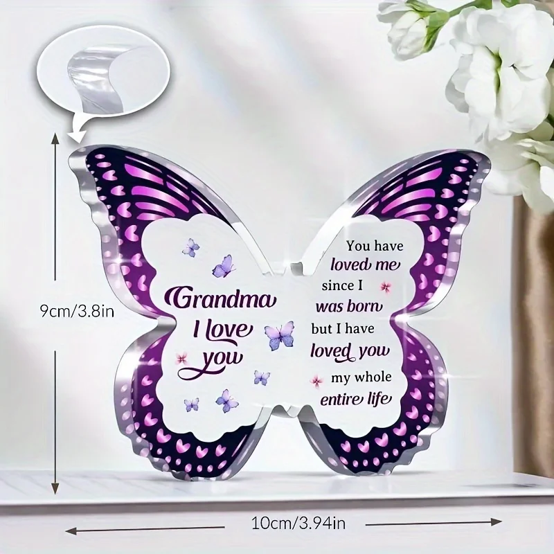 1pc,Gifts For Mom Grandma Sister Daughter, Unique Birthday Gift Ideas, Butterfly-Shaped Acrylic Keepsake Gifts For Christmas