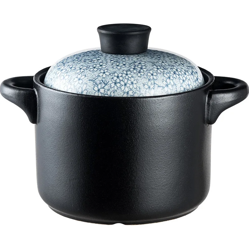 Japanese Ceramic Casserole Stew Pot With Lid Household Soup Pots High Temperature Gas Stove Open Fire Resistant Cooking Pot