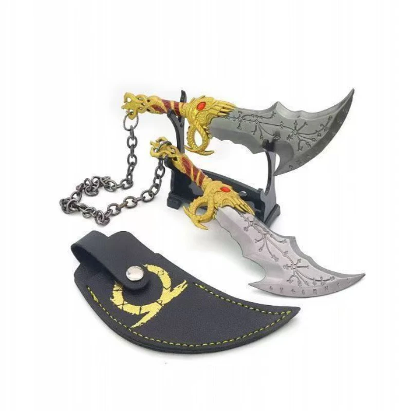15 cm/5.9in God of War Ragnarok Kratos Armi Lame del Caos Runic Doppia Lama Modello di Gioco in Metallo Spada Samurai Regali Giocattoli Ragazzi