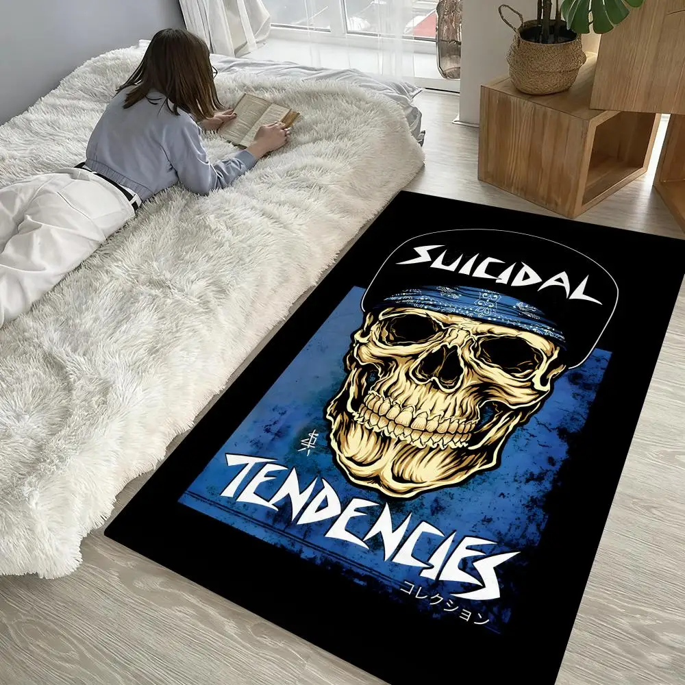 

S-Suicidal-Tendencys cool Rock Floor Mat Soft Thickened Non-Slip Door Mat for Living Room Home Decor Flannel Rugs
