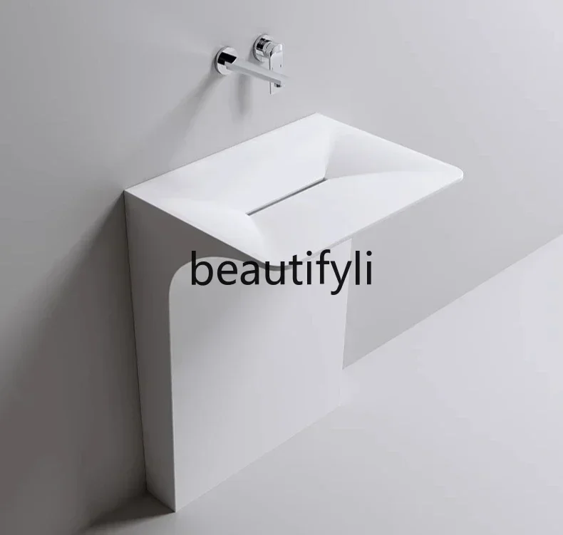 Hot sales  Creative column basin acrylic integrated molding 7-character special-shaped floor-to-ceiling family villa