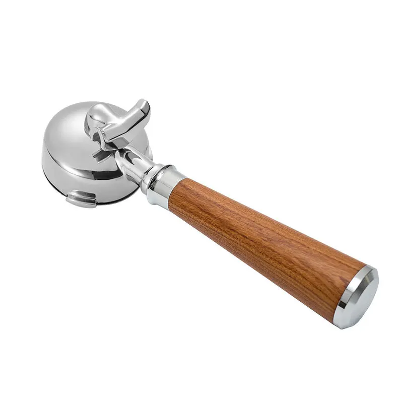 

coffee machine handle 304 stainless steel 58 with bottom single/double mouth modified solid wood handle, coffee handle