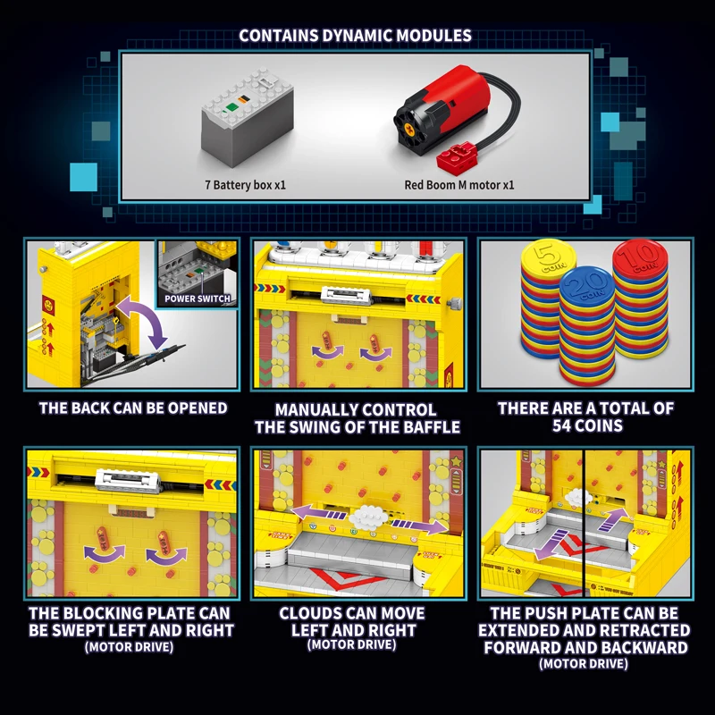 2093 pçs moc idéia empurrador de moeda elétrica blocos de construção montagem consoles de jogos tijolos modelo brinquedos para crianças presente aniversário conjunto