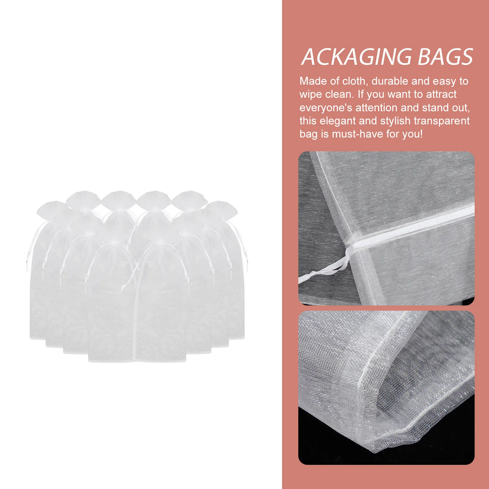 

12Pcs Wine Bottle Bags Transparent Drawstring Gift Bags Multi-Function Portable Decorative Reusable Elegant Candy Packaging