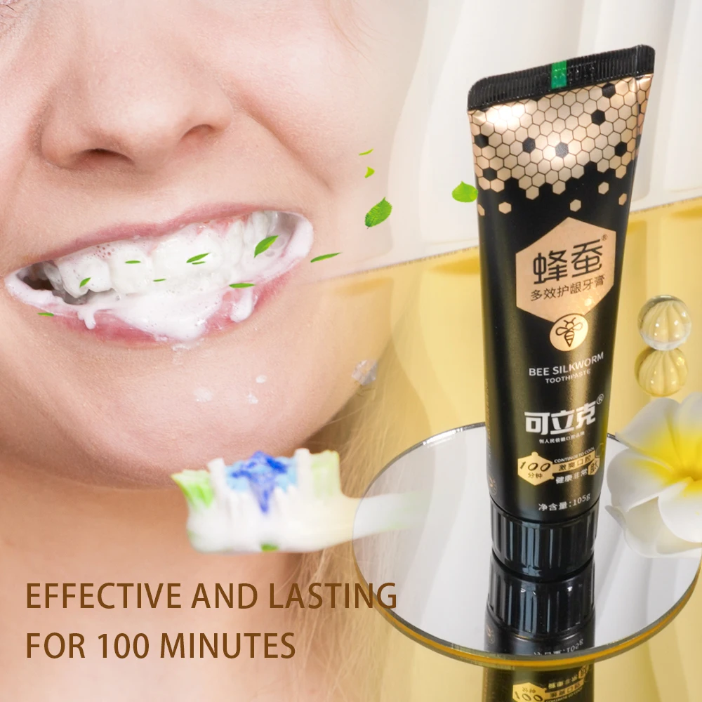 

Отбеливающая зубная паста для удаления пятен, неприятного запаха изо рта, освежающая дыхание Keleek Bee Silkworm, многоэффектная зубная паста для защиты десен