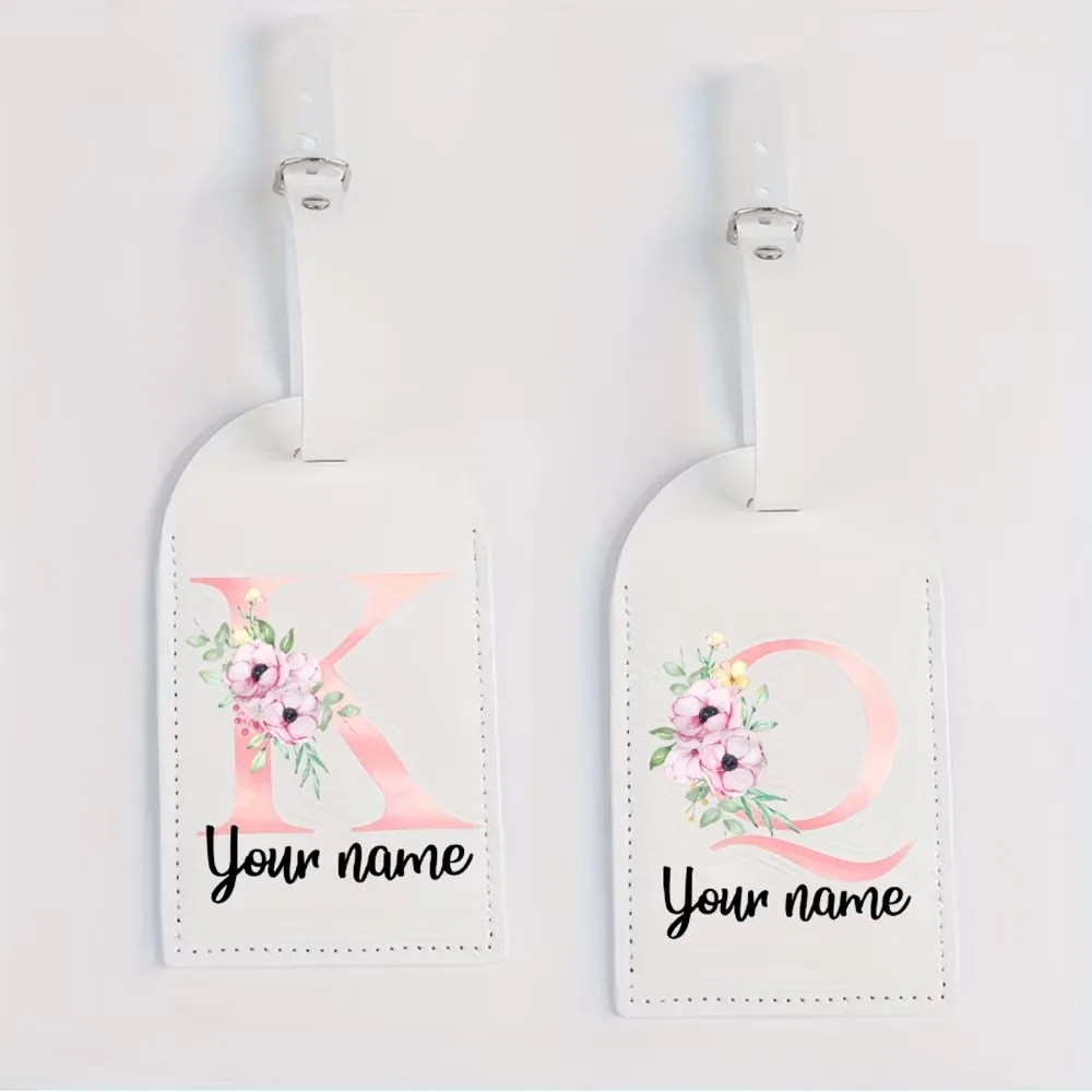 Custom Luggage Tags with Spelling and Name - Stylish Vintage Printed Luggage Identifiers for Travel, Party Favors and Gift