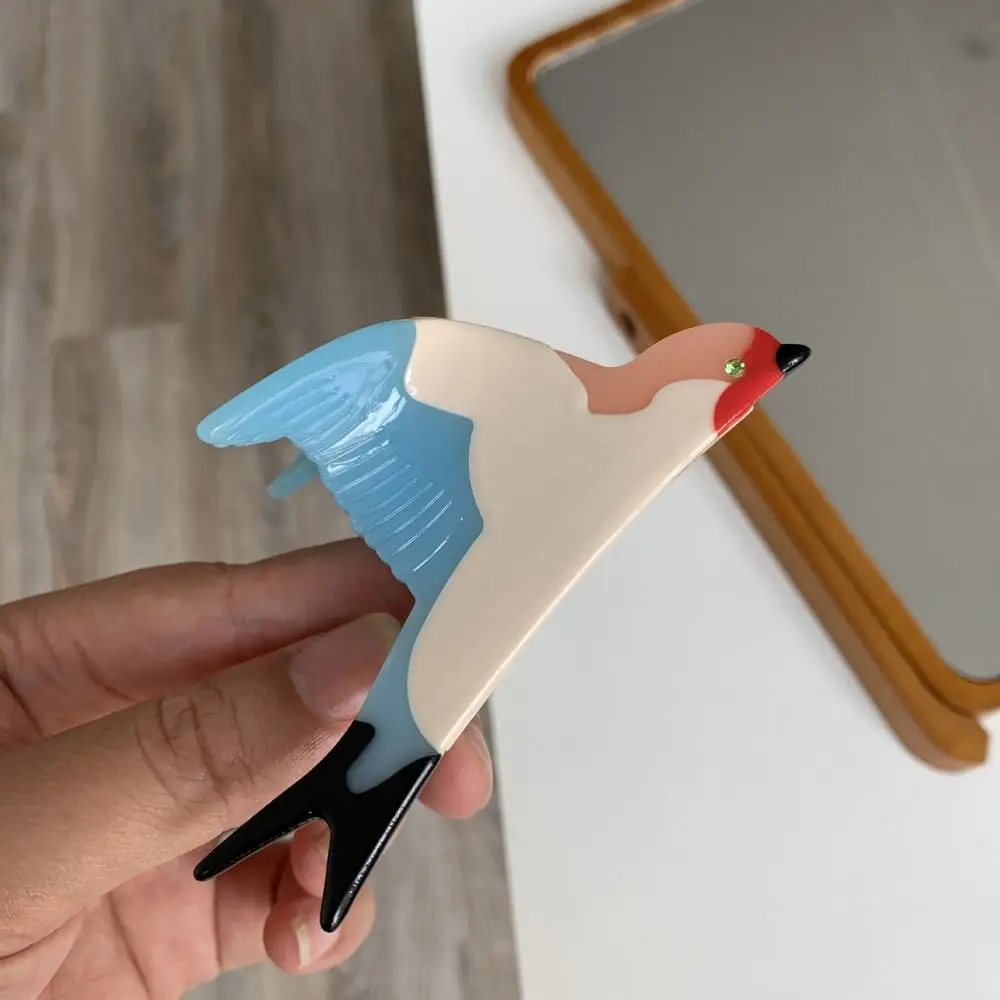 

Elegant Acetate Animal Hair Claw Bird Rainbow Cat Hair Clip Cat Shark Clip Acetate Shark Clip Daily