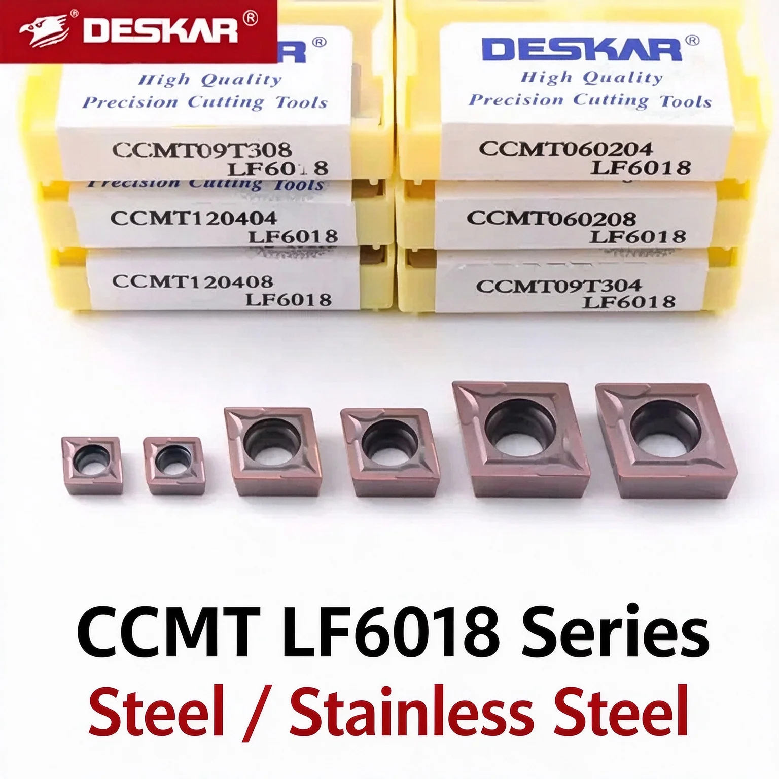 CCMT060204 CCMT060208 CCMT09T304 CCMT09T308 CCMT120404 CCMT120408 LF6018 LF6118 LF90 LF9018 LF9218 Carbide Insert CCMT Inserts