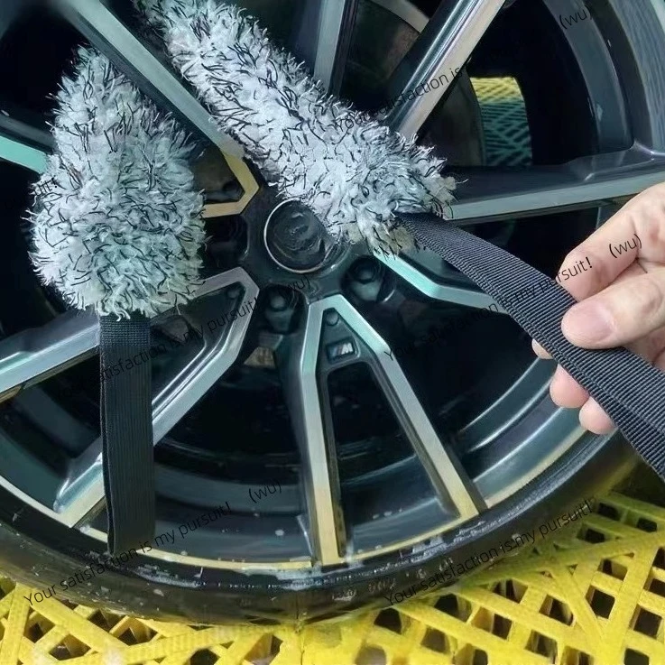 

Щетка для ступицы колеса для мойки автомобиля, натяжной ремень для ступицы колеса автомобиля, коралловая плюшевая салфетка из микрофибры для ступицы колеса