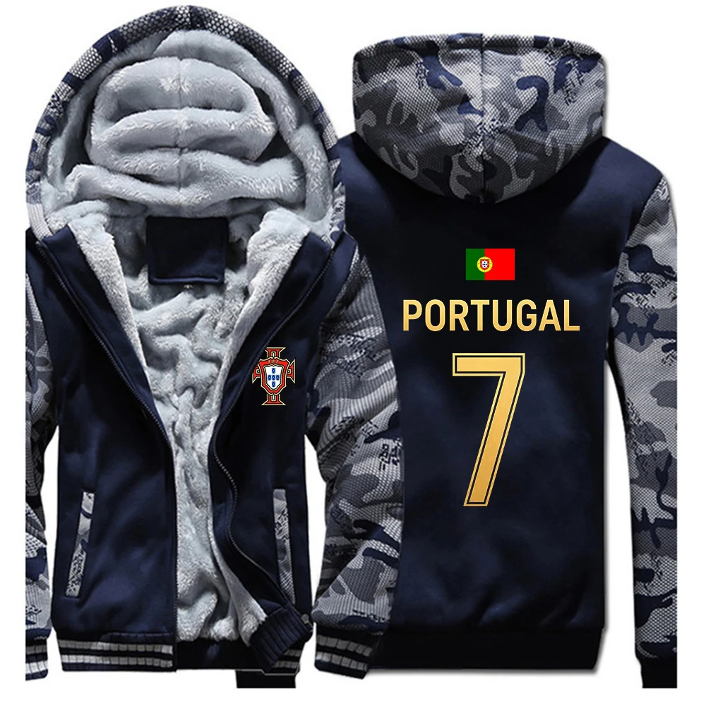 NO.7 Football player Logo Print Premium Jacket Coat Men's 2026 Portugal Autumn And Winter Cold Protection Thicken Hoodies