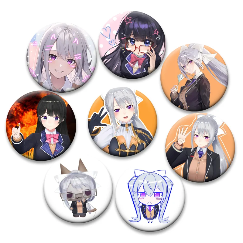 

Kaede Higuchi,Mito Tsukino Badge Cute Anime Girl Lapel Pins Exquisite Round Brooches for Backpack Accessories Jewelry Gifts