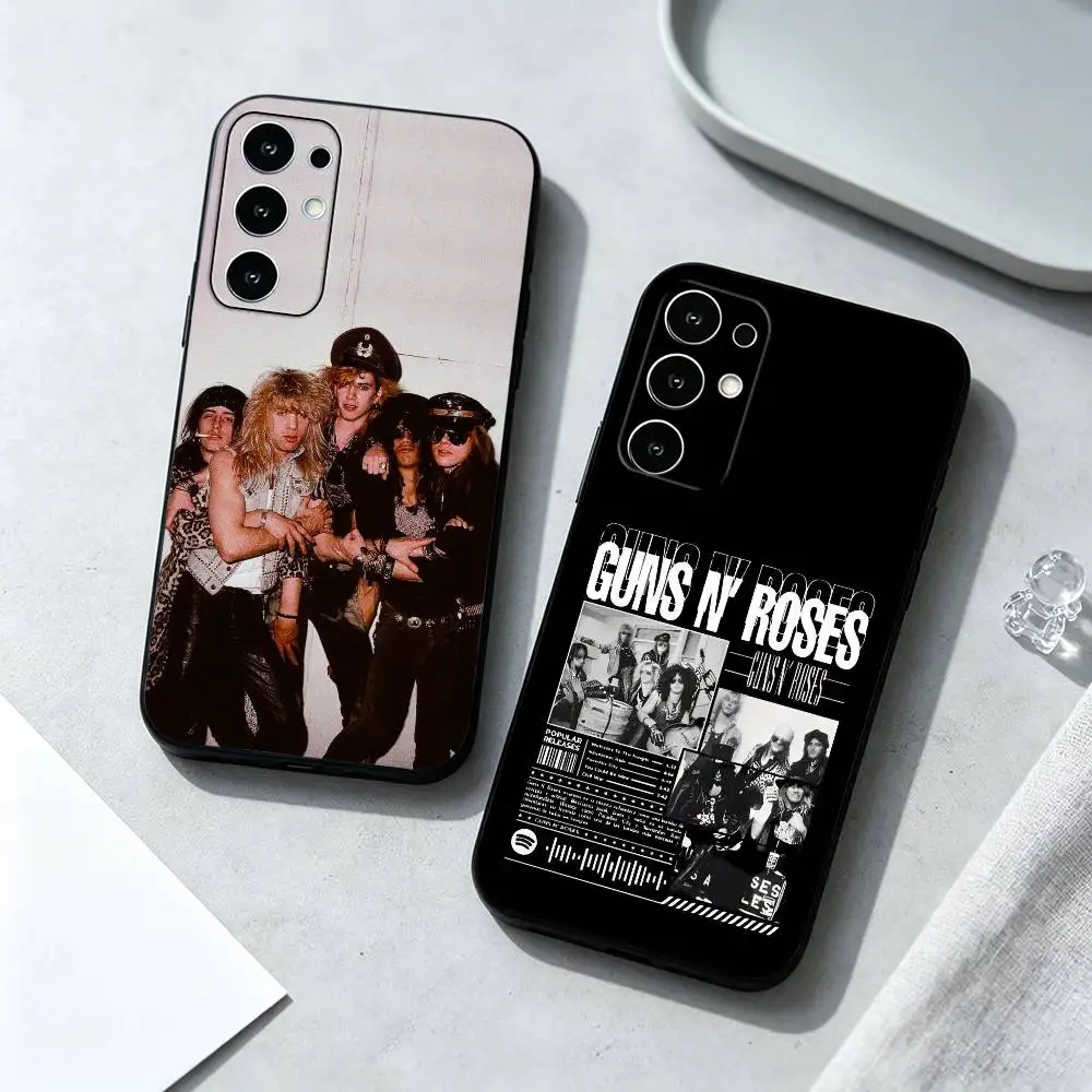 Guns N R-RoseS Hard Rock Legendary Band Phone Case For Samsung S25,S24,S21,S22,S23,S30,Ultra,Plus,Fe,Soft Silicone Black Cover