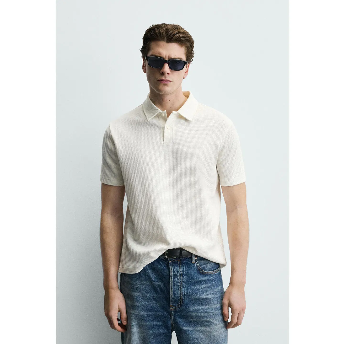 Men's Slim Fit  Shirt Summer New Arrival Casual Style Button Decorated Collar Short Sleeve Straight Tube Type 4092450