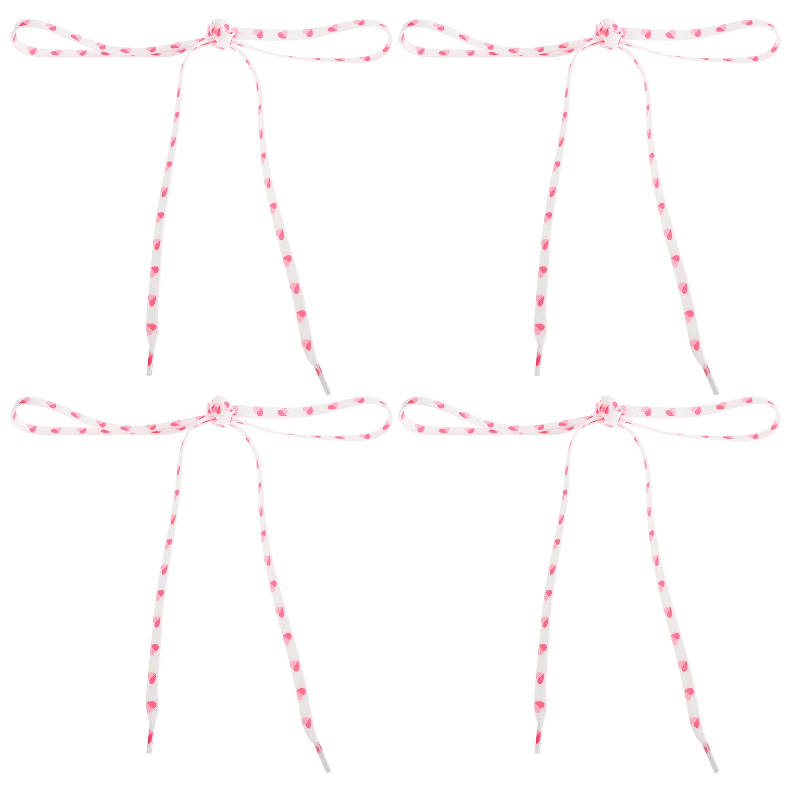 

1Pair Heart Pattern Shoelaces Flat Decorative Sneaker Laces Love Design for Casual Athletic Canvas Shoes Valentine's Day