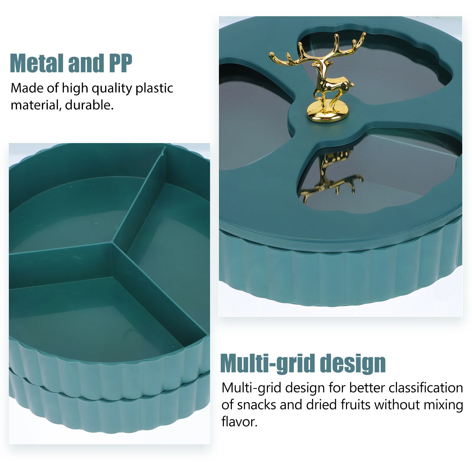 

Nordic Style Multi-Grid Snack Dried Fruit Storage Plate Food Serving Tray Light Compact Wear-Resistant Multi-Layer Fruit