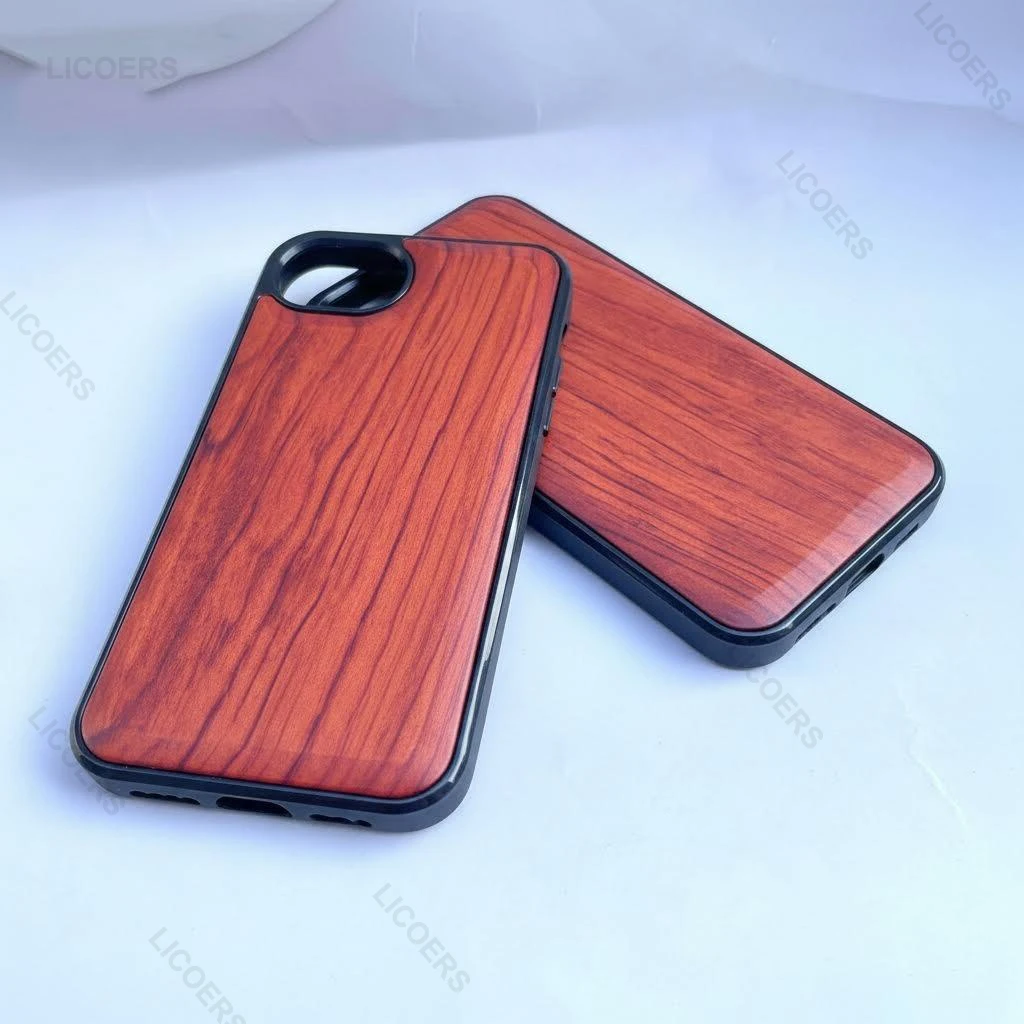 Holzhüllen für iPhone 17e 16e – 100 % Holz, Bambus, Walnuss, stoßfeste Schutzhülle mit weichem Bumper und Holzrückseite