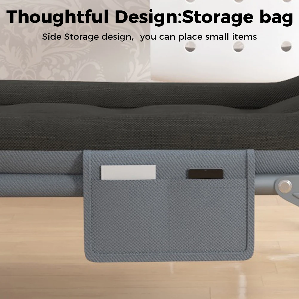 Pesca ao ar livre Dormir Cot com bolso lateral, Camping Anglers Chair, portátil reclinável Bedchair, 5 níveis ajustáveis