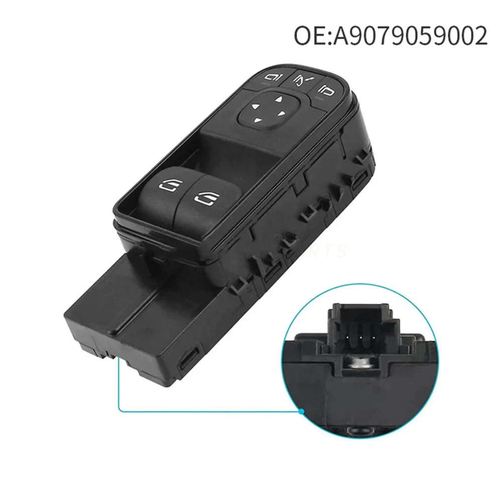 

Power Window Switch For Mercedes-Sprinter 3500 XD 18-21 A9079059002 Driver Side Black Switch Car Parts