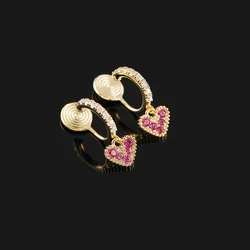 New Sweet Red Love Earrings Are Versatile No Ear Holes Mosquito Incense Plate Ear Clip Hot Selling Gift for Women