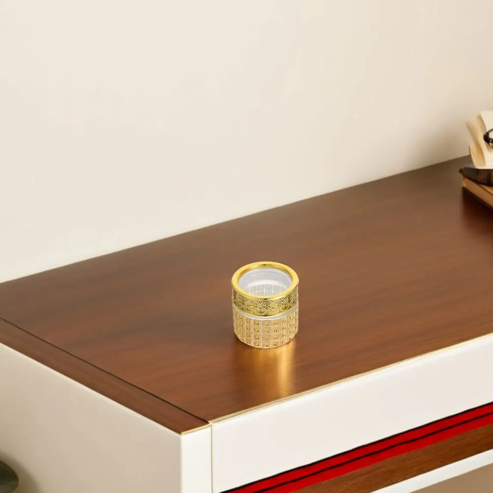 

2Pcs Glass Travel Bottles Set 10G Golden Finish Compact Cream Jars Lids for Moisturizer Serum Transport