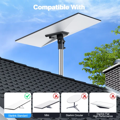 Imagen 2 del producto Adaptador de tubería Starlink Gen 3, soporte de montaje de polo, accesorio de montaje superior, adaptador estándar Starlink