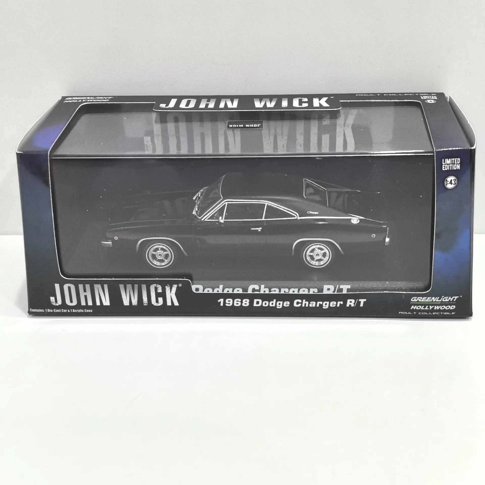 Diecast Green Light 1/43 Escala Dodge Charger RT 1968 Dodge 1m Modelo de coche de aleación