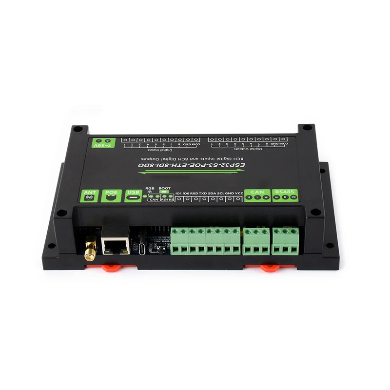ESP32-S3 Industrial-Grade Control Board: 8-Channel Digital I/O Controller with Wi-Fi, RS485, and CAN Interfaces