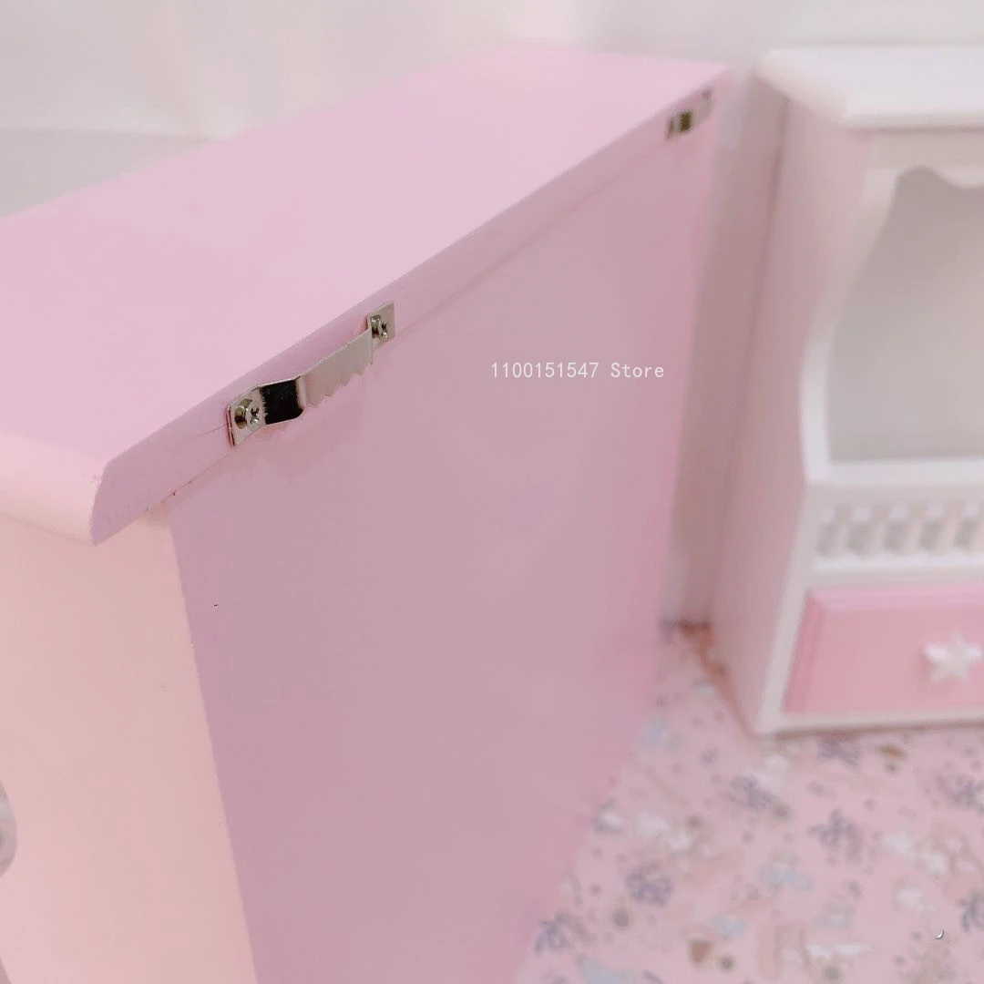 Pink Wooden Storage Rack Girls Room Decoration Desktop Storage Box Display Rack Can Be Hung on The Wall Home Organizer