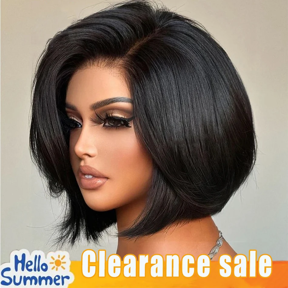 

Парики фронта шнурка 13x4, человеческие волосы, плотность 200, HD, прозрачные кружева с детскими волосами, прямой парик боб, натуральный цвет, дышащий, легкий