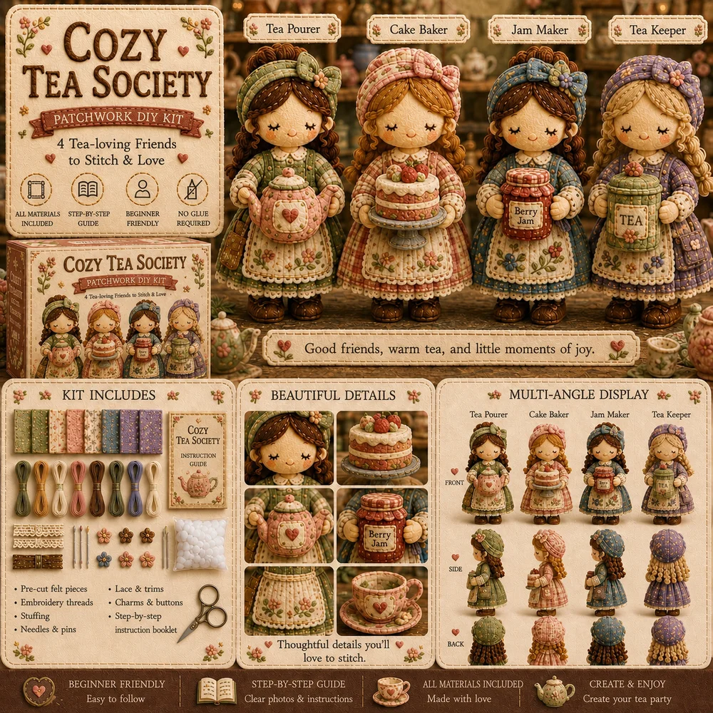 Patchwork Diy Kit Beginner Friendly Diy Doll Making Kit Diy Felt Craft Kit Unique Themes For Study Decor Handcrafted Decoration