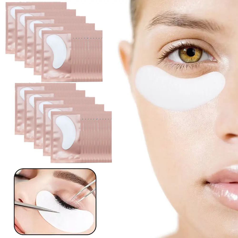 100/300/500Pairs Eyelash Pad Lower Eyelash Pad Hydrogel Non woven Paper Dust Free Eye Mask Sticker Eyelash Extender