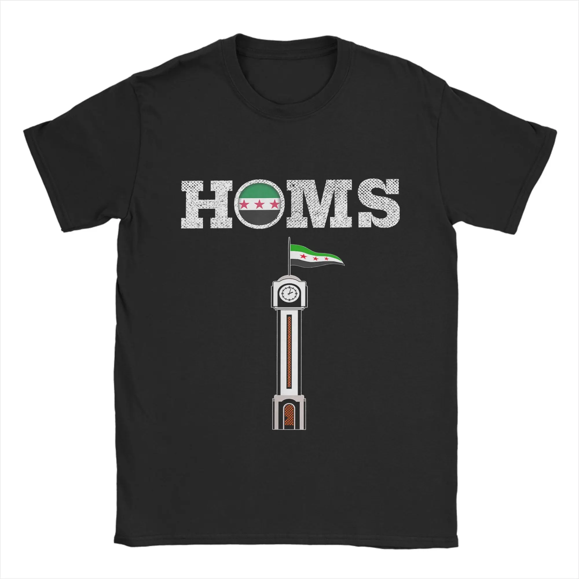 

Men's T-Shirt Syria Flag Funny Cotton Tee Shirt Short Sleeve T Shirt Crewneck Tops Plus Size