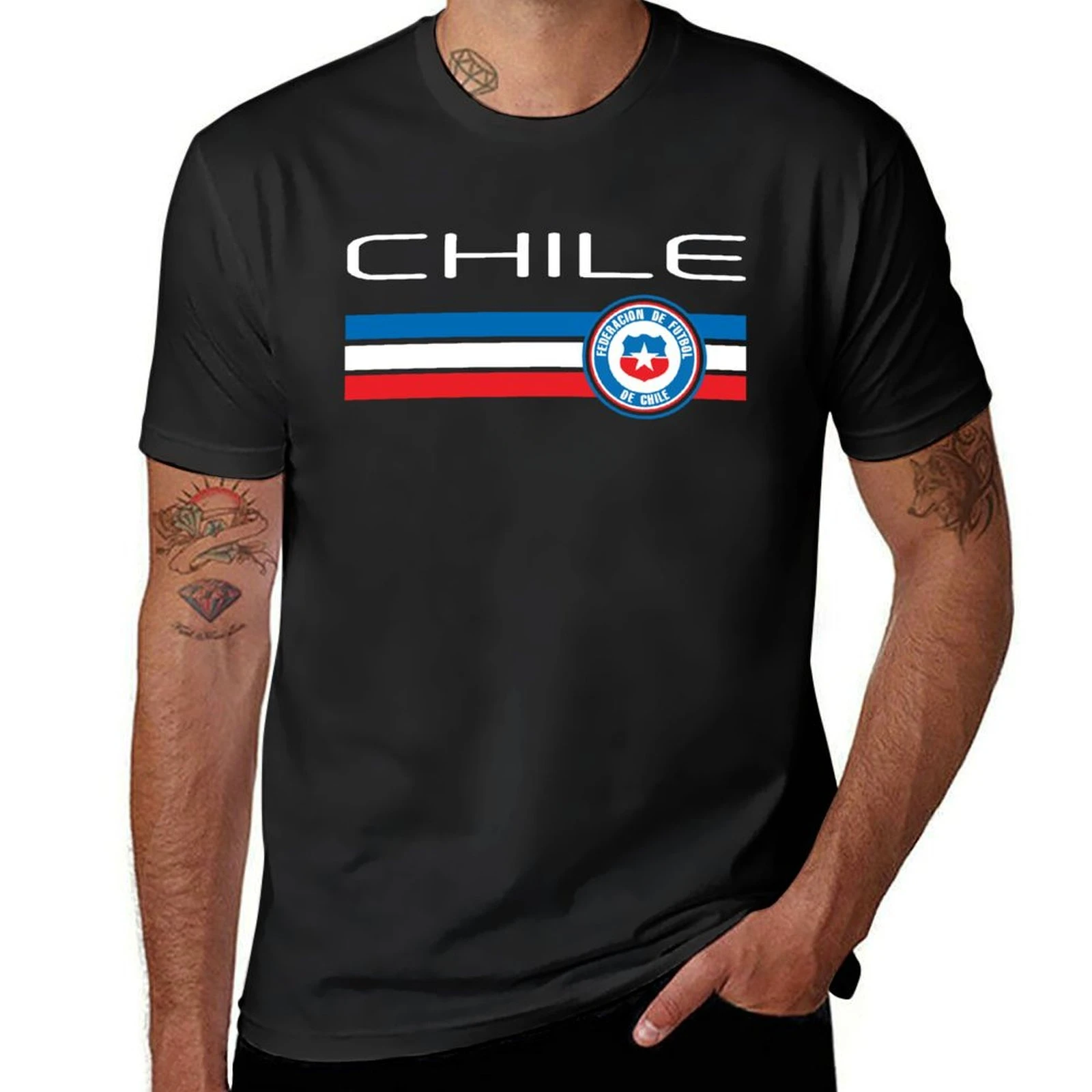 Aesthetic clothing sublime plus sizes heavyweight t shirts for men Football - Chile (Home Red) T-Shirt  COTTON  vintage t shirt