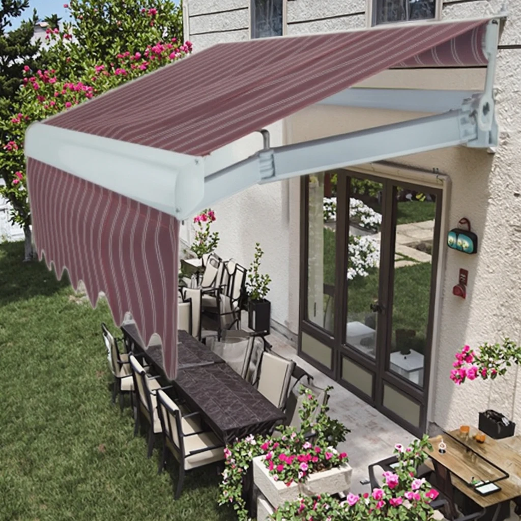 Wholesale Custom Modern Electric Retractable Awning Polyester Remote Control Durable Aluminum Alloy Frame For Outdoor Stores
