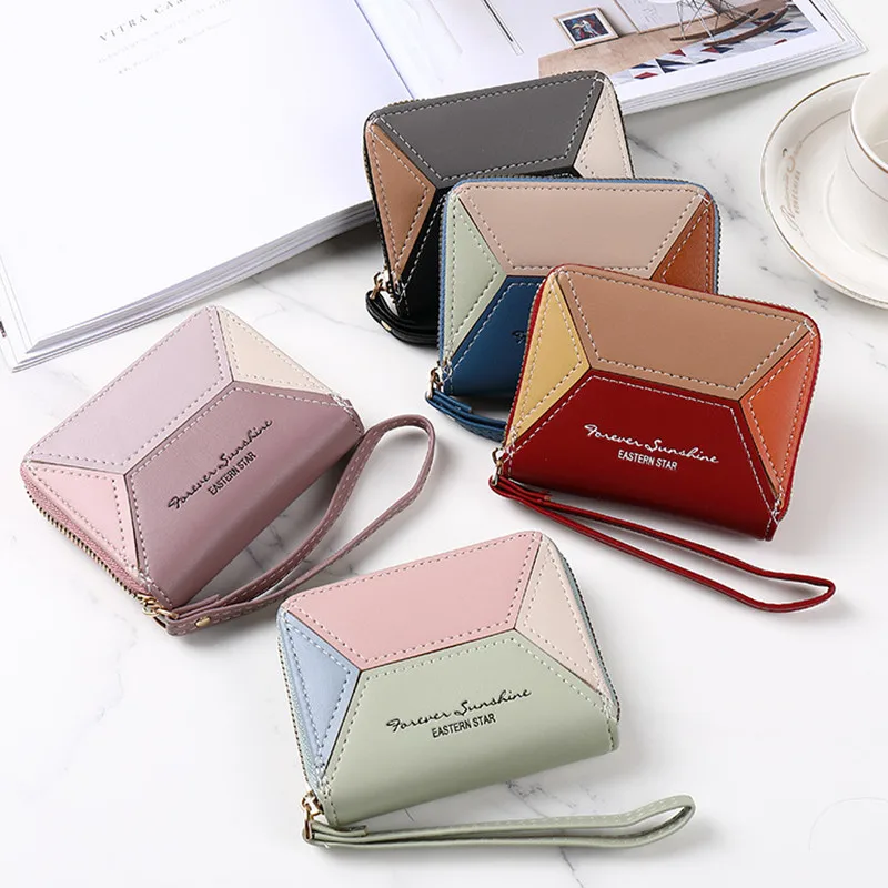 

PU Leather Zipper Short Women's Wallets Female Small Coin Purses Multiple ID Credit Card Holder Clutch Money Bags Handbags