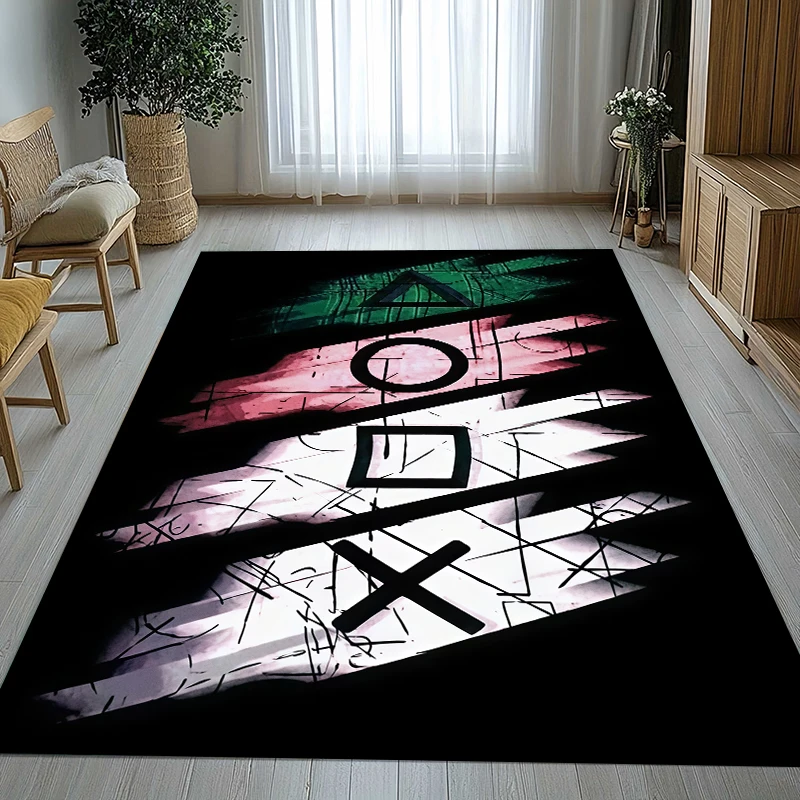 Cartoon Game Gamer Zone Controller Logo Living Room Non-Slip Area Rug Soft Carpet for Bedroom Playroom Sofa,Home Decor Doormat