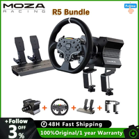 MOZA Racing R5 Direct Drive Wheel Base 5.5 N·m Peak Torque APP Cloud Control with Steering Wheel ,Pedals,Table Clamp