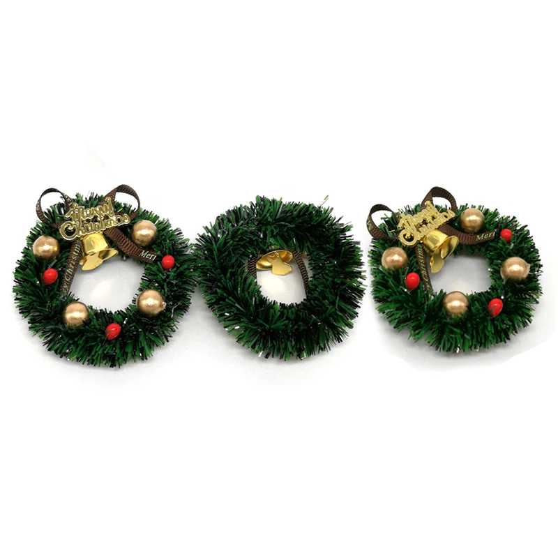 미니 화환 인형 집 미니어처 크리스마스 트리 벽 장식 액세서리, 6cm, 1 개