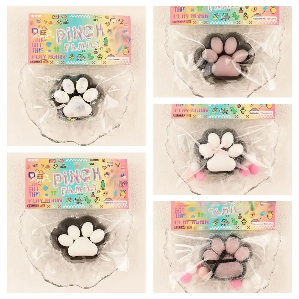 ตุ๊กตาสีดํา Cat PAW Squeeze ของเล่น TPR ซิลิโคนการ์ตูน Fidget ของเล่น Fidget ของเล่น Sensory ของเล่น Pinch Decompression ของเล่นเด็กตุ๊กตา Tricky