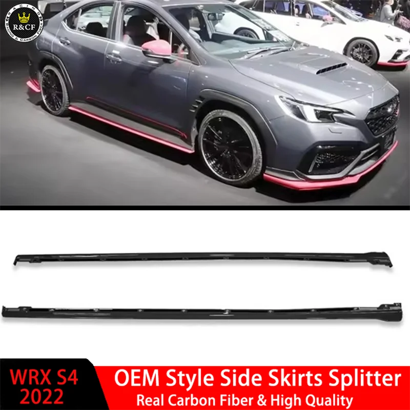 2022+ WRX S4 OEM Sti estilo faldones laterales de fibra de carbono Panel basculante para Subaru 2022