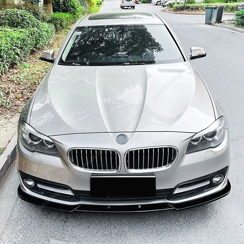 

For BMW 5 Series F10 F11 LCI 2015-2017 ABS Black / Carbon Look Tuning 3Pcs Car Front Bumper Spoiler Lip Lower Splitter Body Kits