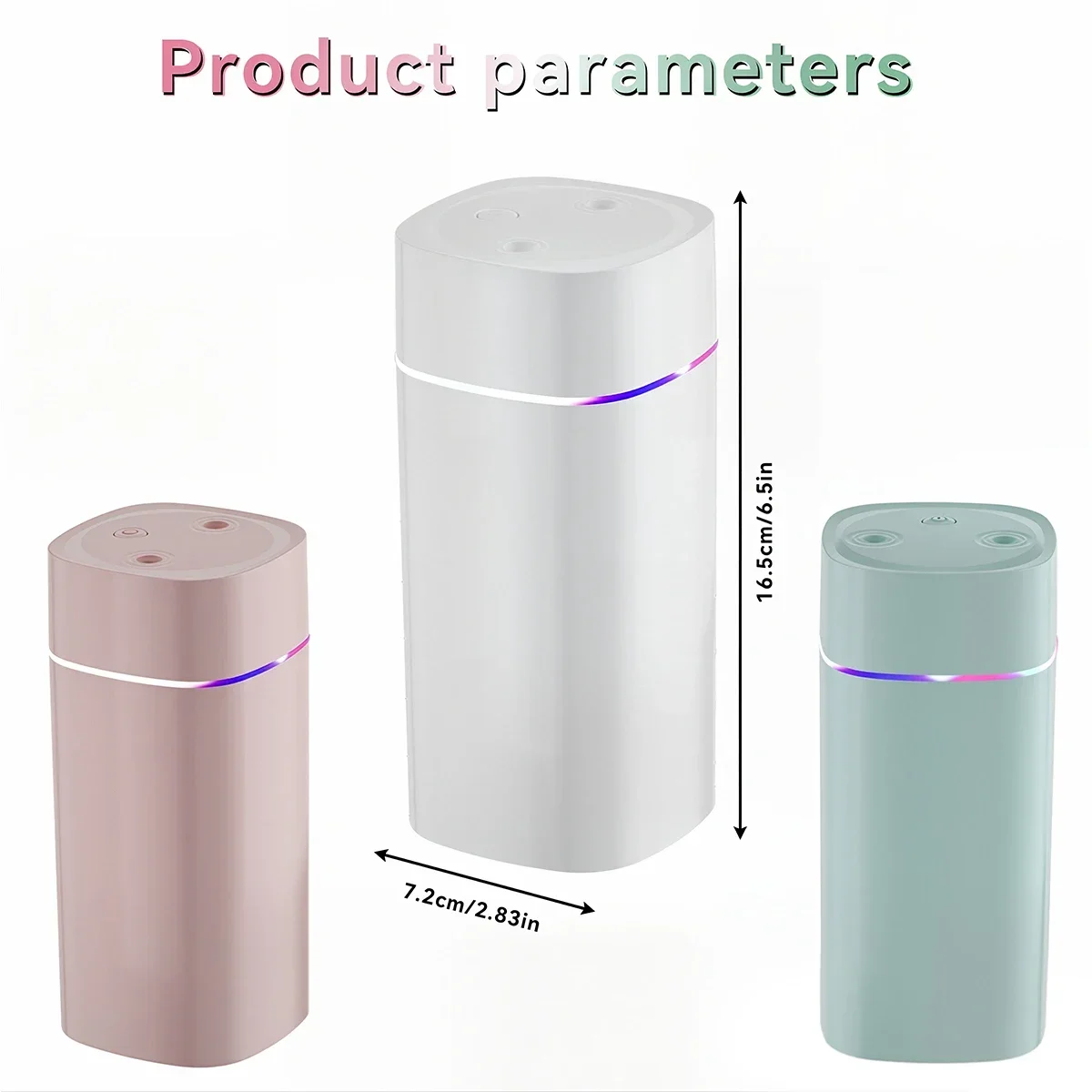 Tragbarer USB-Luftbefeuchter mit Doppelsprühöffnung, 600 ml, Aromatherapie-Öldiffusor, leiser Zerstäuber für Zuhause und Auto, Luftbefeuchter, Nebelmaschine – Detail 9