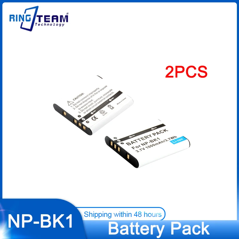 2PCS 3.7V 1000mAh NP-BK1 NPBK1 Battery for Sony DSC-S750 S780 S950 S980 W180 W190 W370