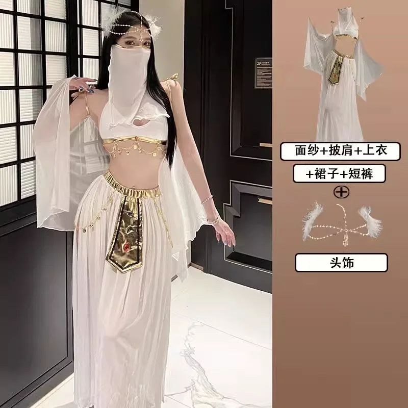 เซ็กซี่เทพธิดาเครื่องแบบคอสเพลย์ Egyptian Queen's Belly Dance Aladdin เต้นรําอินเดีย Exotic โรงแรมไนท์คลับเสื้อผ้า