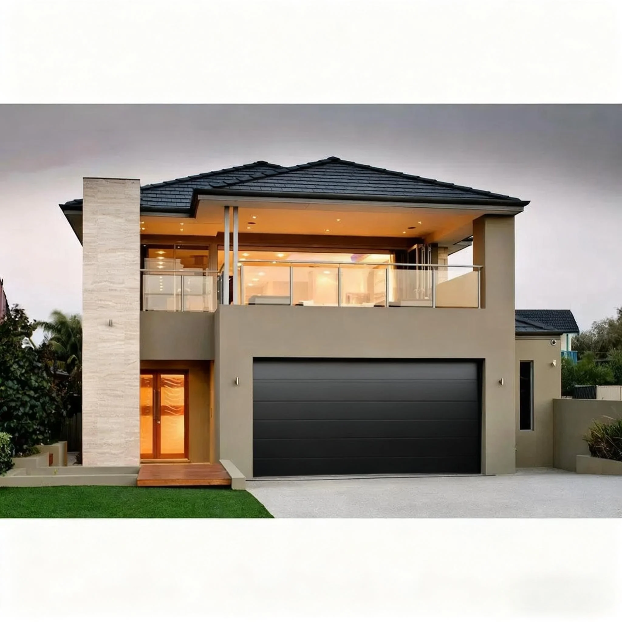 باب مرآب من سبائك الألومنيوم عالي الجودة من EdgyDoor لساحات الفيلا #1